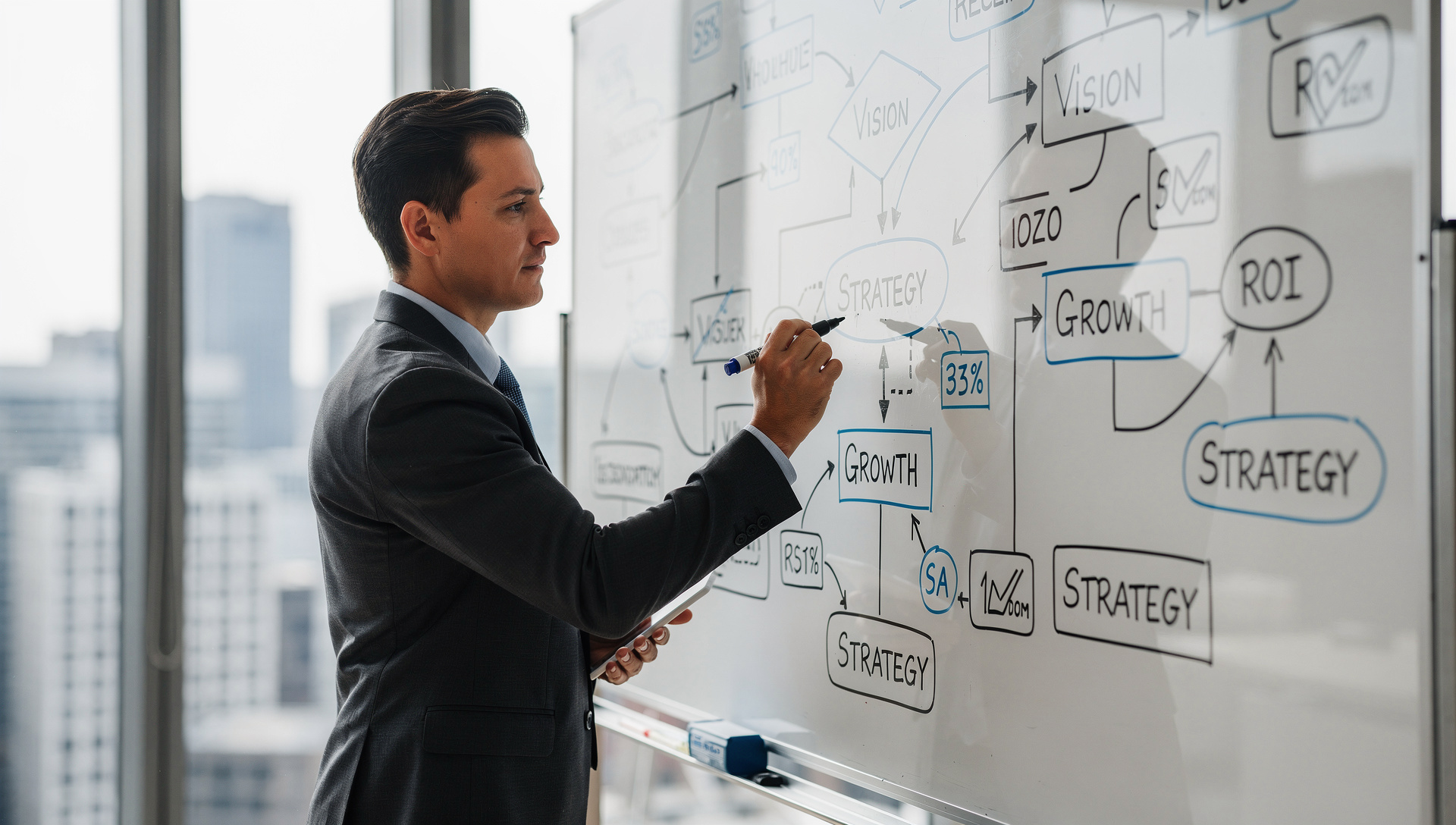A professional developing a responsible growth strategy